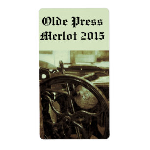 Letterpress view wine label