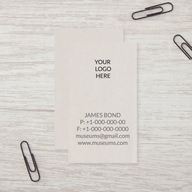 Letterpress Your Logo Simple Business Card (Front/Back In Situ)