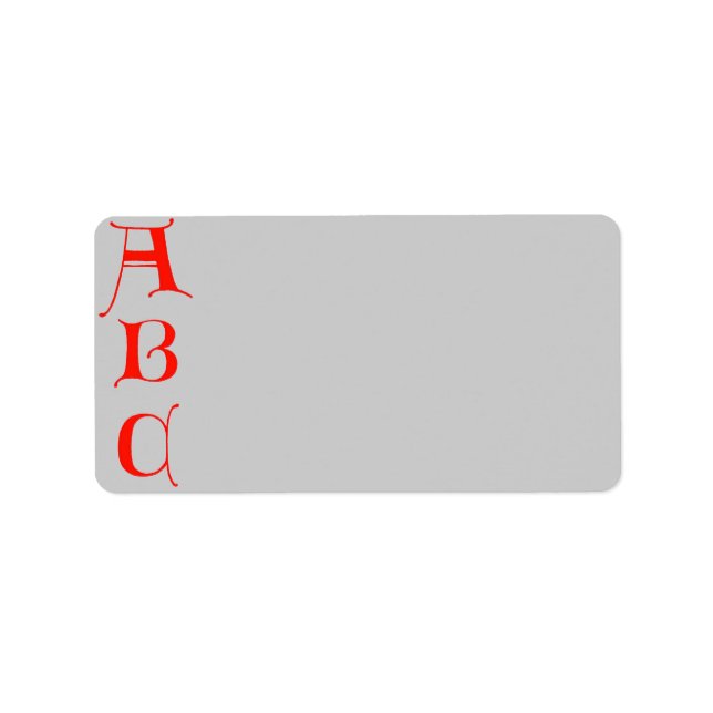 Letters ABC Address Label (Front)