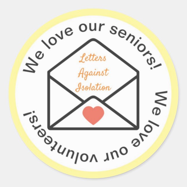 Letters Against Isolation Classic Round Sticker (Front)