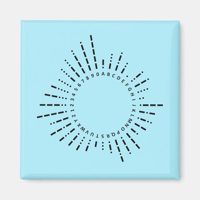 Letters and Numbers in Morse Code Magnet (Front)