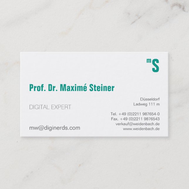 Letters Business Card (Front)