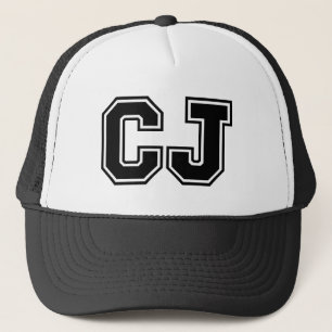Letters"CJ" Monogram Trucker Hat