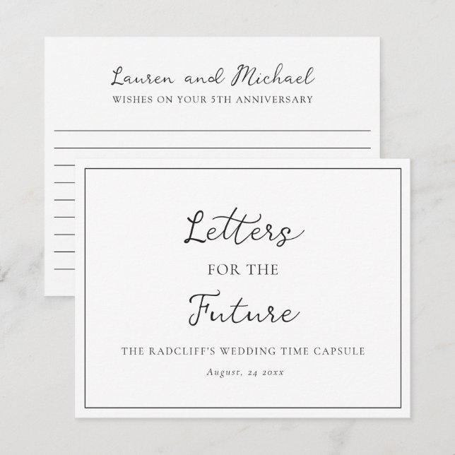Letters for the Future Wedding Time Capsule Box Card (Front/Back)
