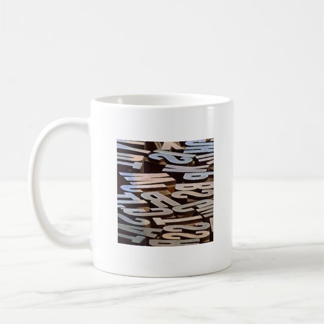 Letters for Typesetting Coffee Mug (Left)