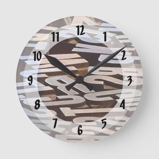 Letters for Typesetting Round Clock (Front)