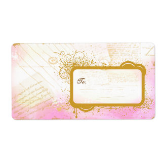 Letters from Paris Pink & Gold Large Labels