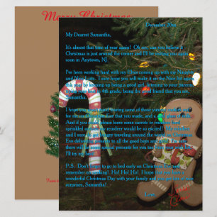 Letters from Santa Gingerbread Blue 6.5 x 8.75 Holiday Card