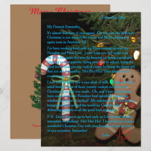 Letters from Santa Gingerbread Blue 6.5 x 8.75 Holiday Card