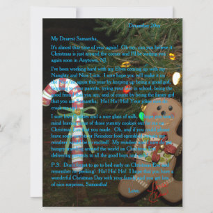 Letters from Santa Gingerbread Blue 6.5 x 8.75 Holiday Card