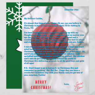 Letters from Santa Green Red Ornament