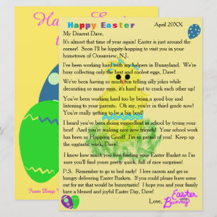 Letters from the Easter Bunny Cute Blue Chick Egg Holiday Card