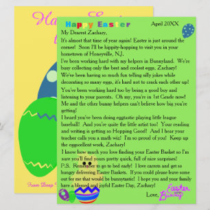 Letters from the Easter Bunny Striped Chick Egg Holiday Card
