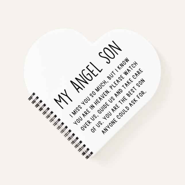 Letters missing my son in heaven on his birthday  notebook (Front)