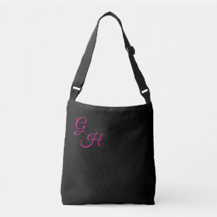 Letters of Grace - Black & Hot Pink: Crossbody Bag