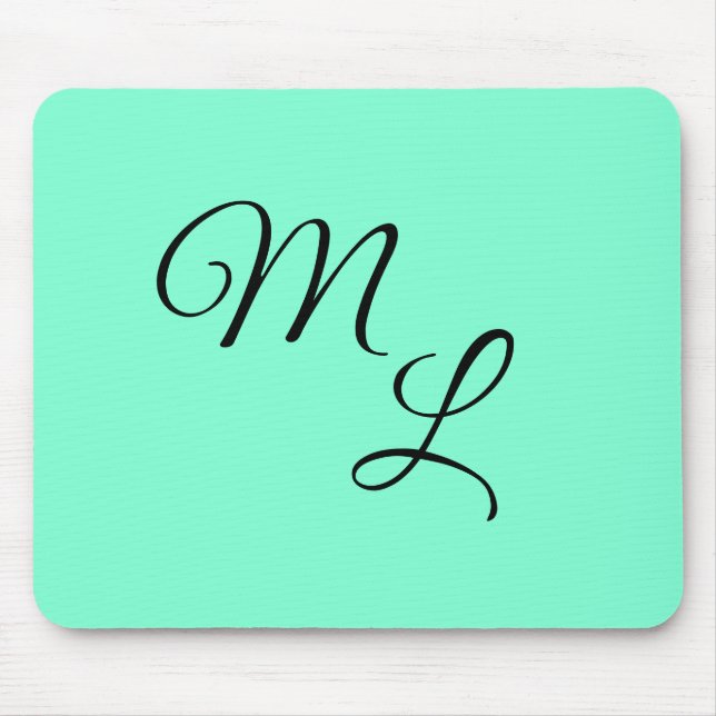 Letters of Grace:  Black on Mint Green Mouse Mat (Front)