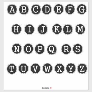 Letters of the Alphabet Typewriter Keys Style