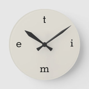 Letters of TIME Round Clock