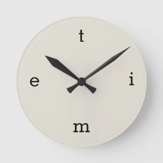 Letters of TIME Round Clock