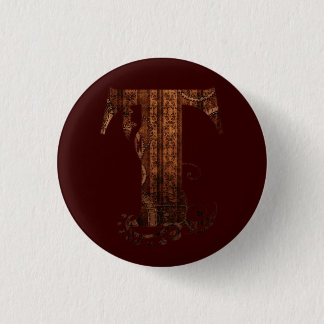 Letters T - Square Button (Front)