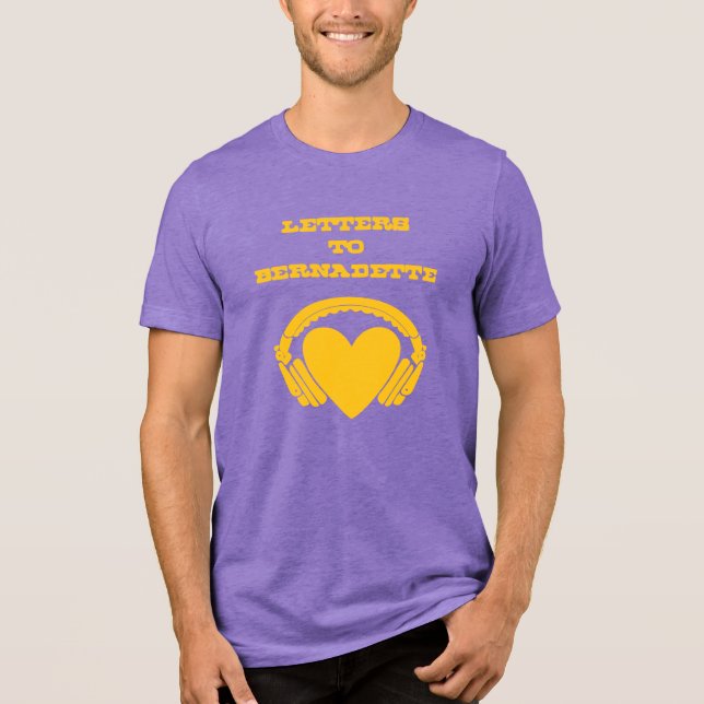 Letters to Bernadette (Purple & Gold) Tri-Blend Shirt (Front)