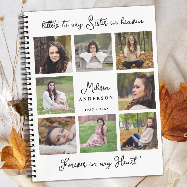 Letters To Heaven Customised 8 Photo Collage Grief Notebook (Creator Uploaded)