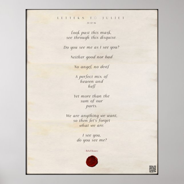 Letters to Juliet Print 🌹🗡 18/49 (Front)