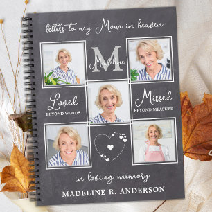 Letters To Mum In Heaven Custom 5 Photo Grief  Notebook