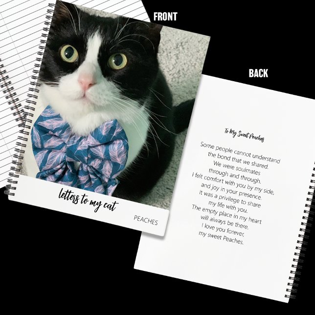Letters to My Cat Memorial Journal Photo with Poem (Creator Uploaded)