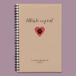 Letters to My Cat Memorial Journal Warm Beige