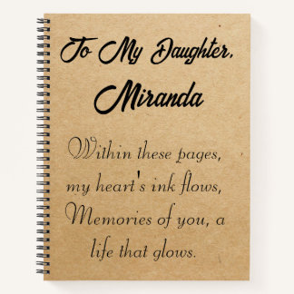 Letters to my daughter son personalised notebook