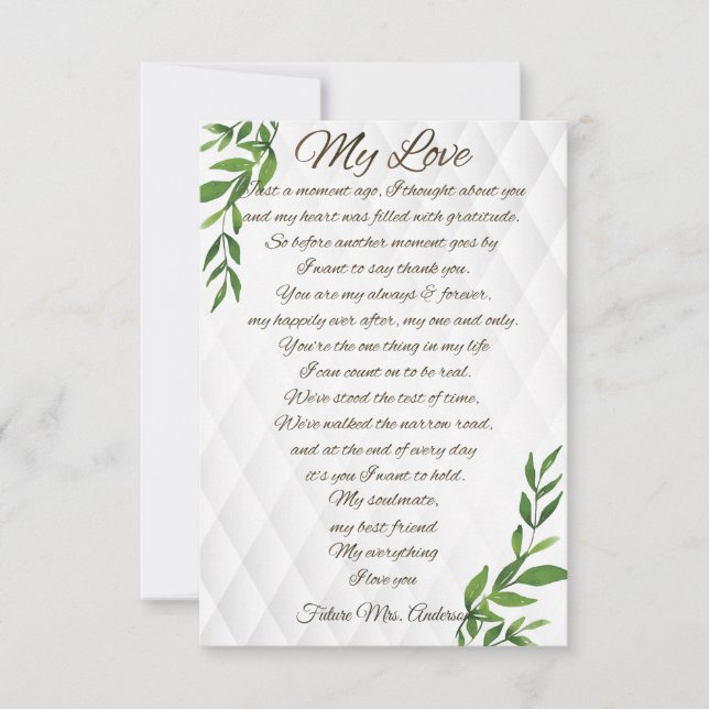 Letters to my Future Husband (Front)