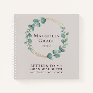 Letters to My Granddaughter Eucalyptus Gold Foil Notebook