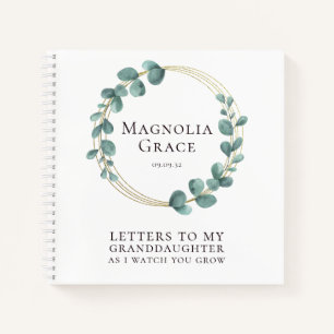 Letters to My Granddaughter Eucalyptus Gold Foil Notebook