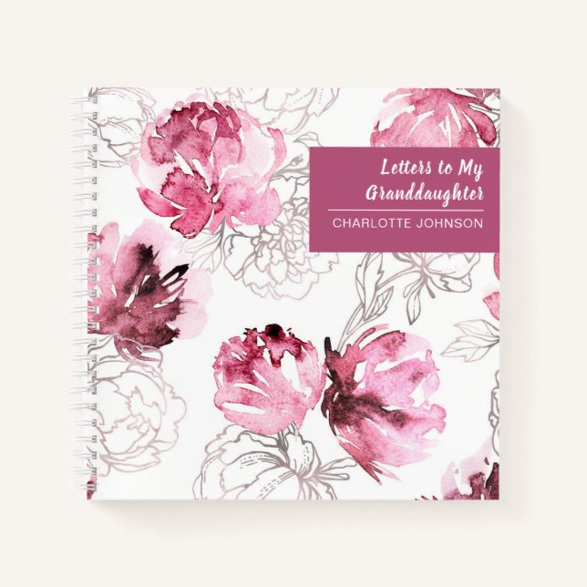 Letters to My Granddaughter Flowers Keepsake Notebook (Front)