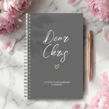Letters to My Husband Grief Journal in Ash Grey