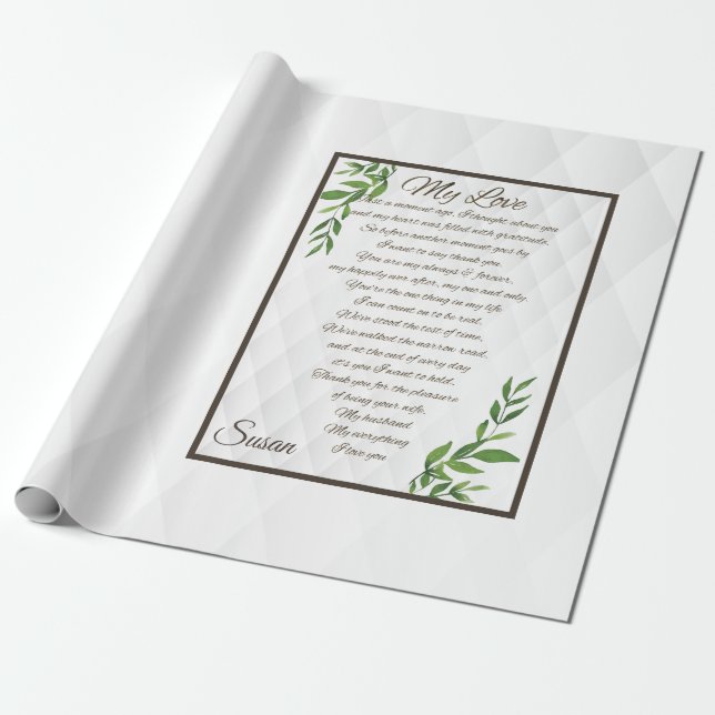 Letters to my Husband Wrapping Paper (Unrolled)