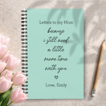 Letters to My Mum Grief Journal in Teal Colour