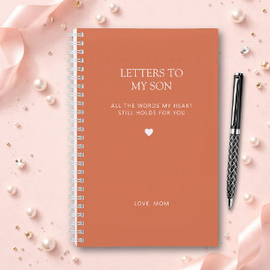 Letters to My Son Grief Journal in Terracotta