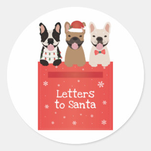 Letters To Santa French Bulldogs Classic Round Sticker