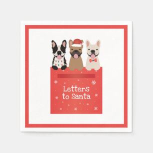 Letters To Santa French Bulldogs Napkin