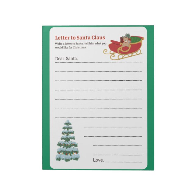 Letters to Santa Holiday Activity Page Notepad (Rotated)
