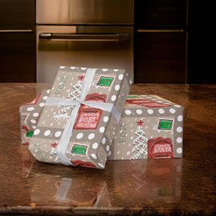 LETTERS TO SANTA POST POLKA DOTS WRAPPING PAPER
