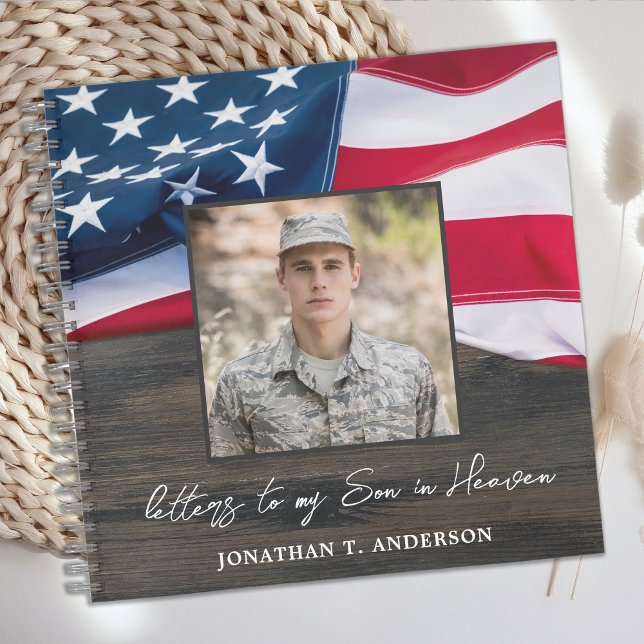 Letters To Son Heaven American Flag Military Notebook (Creator Uploaded)