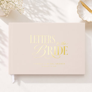 Letters to the Bride! Beige-Blush Bridal Shower Guest Book