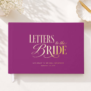 Letters to the Bride! Berry Purple Bridal Shower Guest Book