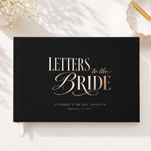 Letters to the Bride! Black Bridal Shower Guest Book