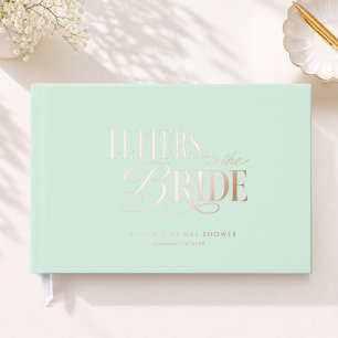 Letters to the Bride! Green Mint Bridal Shower Guest Book