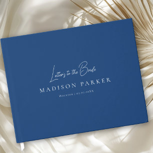 Letters to the Bride! Navy Blue Bridal Shower Guest Book