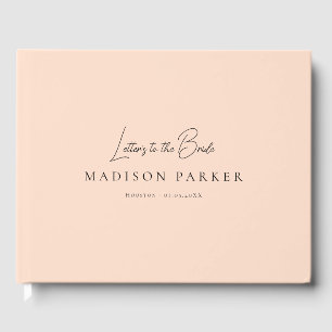 Letters to the Bride Peach Bridal Shower Guest Book